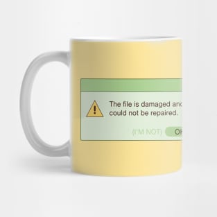 Damaged File Error Notification (Green) Mug